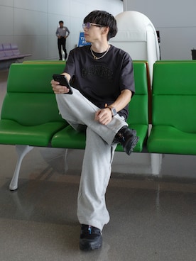 「アイテム（スウェットパンツ）」を使った、Ryoさん（メンズ・172cm・20代）の夏コーディネート