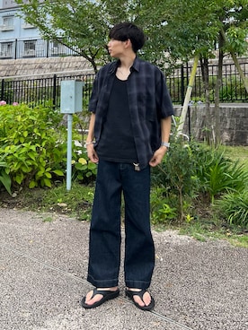 「アイテム（サンダル）」を使った、Ryoさん（メンズ・172cm・20代）の夏コーディネート