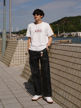 「A.P.C.（アーペーセー）のアイテム」を使った、Ryoさん（メンズ・172cm）の春コーディネート