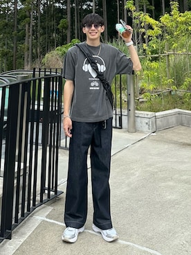 「WYM LIDNM（ウィム バイ リドム）のアイテム（バッグ）」を使った、Ryoさん（メンズ・172cm）の夏コーディネート