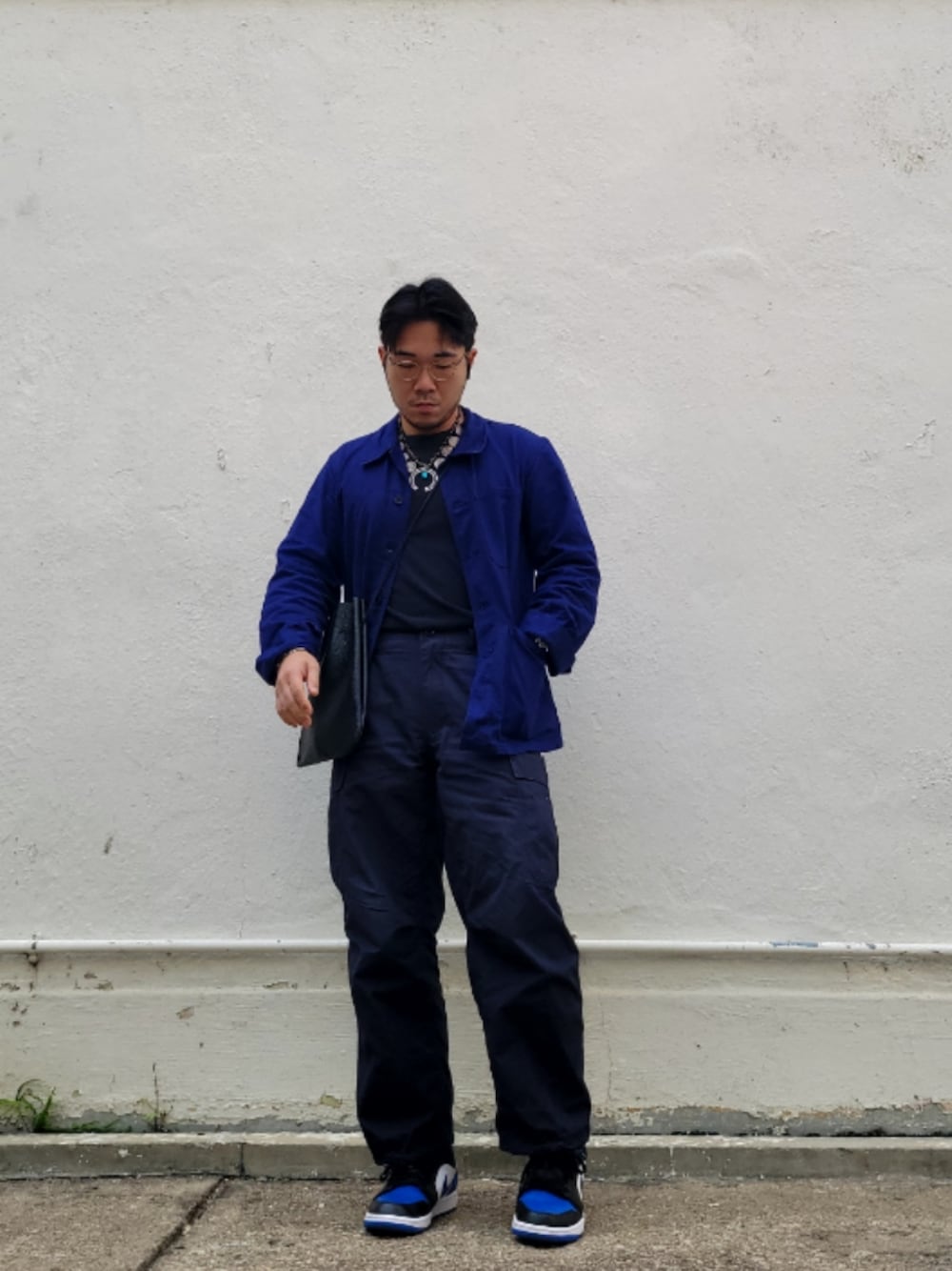 「VINTAGEのアイテム（ジャケット/アウター、ブルー系）」を使った、CurtisWさん（メンズ・168cm）の冬コーディネートの1枚目の写真