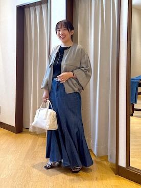 「アイテム（ブルゾン）」を使った、RDsayaさん（レディース・154cm）の夏コーディネート