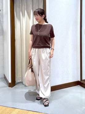 「RIVE DROITE（リヴドロワ）の【実用性抜群】CITY BASKET-tote2（トートバッグ）」を使った、RDsayaさん（レディース・154cm・30代）の夏コーディネート