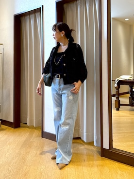 「アイテム（その他アウター、ブラック系）」を使った、RDsayaさん（レディース・154cm）の夏コーディネート