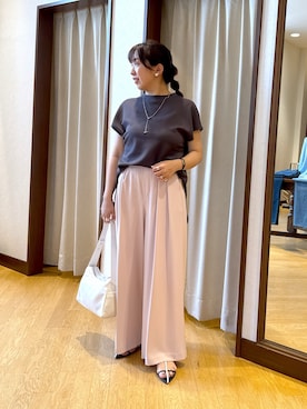 「アイテム（スラックス）」を使った、RDsayaさん（レディース・154cm）の夏コーディネート