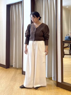「アイテム（カーディガン/ボレロ）」を使った、RDsayaさん（レディース・154cm・30代）の秋コーディネート