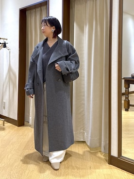 「アイテム（ジャケット/アウター、グレー系）」を使った、RDsayaさん（レディース・154cm）の冬コーディネート