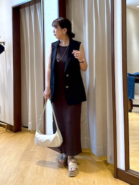 「アイテム（ベスト）」を使った、RDsayaさん（レディース・154cm・30代）の夏コーディネート