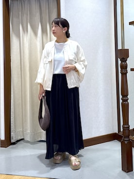 「アイテム（ブルゾン、ホワイト系）」を使った、RDsayaさん（レディース・154cm）の夏コーディネート