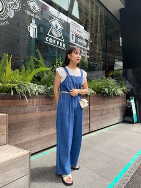 「kastane_ootd」｜「アイテム（サロペット/オーバーオール）」を使った、さとうちひろさん（レディース・162cm）の夏コーディネート