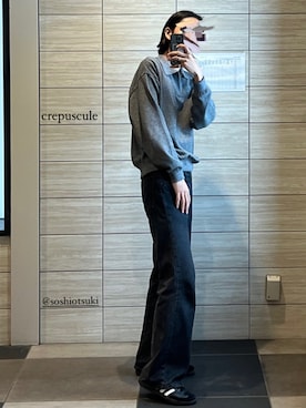 「スキッパーニット」｜Ochiaiさん（メンズ・183cm）の秋コーディネート