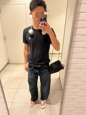 「アイテム（デニムパンツ）」を使った、Tsu-neさん（メンズ・178cm）の秋コーディネート