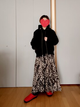 「UN3D.（アンスリード）のアイテム（ブルゾン）」を使った、Aさん（レディース・156cm）の冬コーディネート