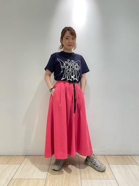 「and wander（アンドワンダー）のアイテム」を使った、Renさん（レディース・153cm）の夏コーディネート