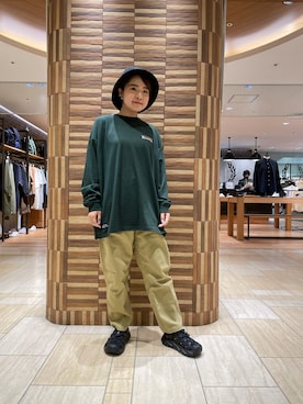 「MANASTASH（マナスタッシュ）のアイテム（帽子）」を使った、Renさん（レディース・153cm）の夏コーディネート