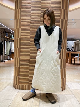 「MANASTASH（マナスタッシュ）のアイテム（ワンピース/ドレス）」を使った、Renさん（レディース・153cm）の秋コーディネート