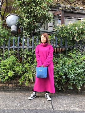 「MANASTASH（マナスタッシュ）のアイテム（ワンピース/ドレス）」を使った、Renさん（レディース・153cm）の秋コーディネート