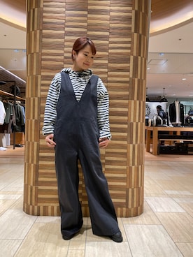 「MANASTASH（マナスタッシュ）のアイテム（オールインワン・サロペット）」を使った、Renさん（レディース・153cm）の冬コーディネート