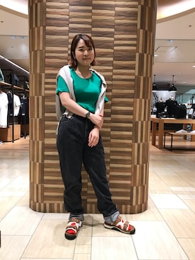 「MANASTASH（マナスタッシュ）のアイテム（ジャケット/アウター）」を使った、Renさん（レディース・153cm）の夏コーディネート