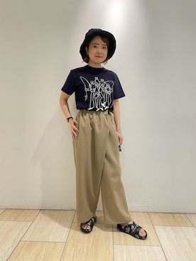 「and wander（アンドワンダー）のアイテム」を使った、Renさん（レディース・153cm）の夏コーディネート