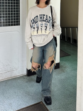 「ストリートカジュアル」｜「アイテム（ブーツ）」を使った、Satomiさん（レディース・162cm）の春コーディネート