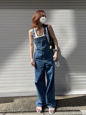 「GUコーデ」｜「アイテム（サロペット/オーバーオール）」を使った、Satomiさん（レディース・162cm）の秋コーディネート