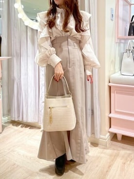 「クロコ柄」｜SAMANTHAVEGAShopStaffさん（レディース・148cm）の秋コーディネート