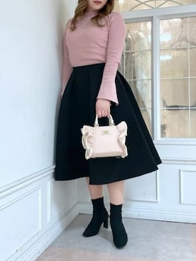 「Aラインスカート」｜「アイテム（バッグ）」を使った、SAMANTHAVEGAShopStaffさん（レディース・168cm）の春コーディネート