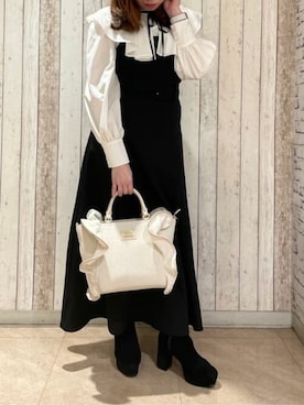 「フリルトート」｜SAMANTHAVEGAShopStaffさん（レディース・155cm）の春コーディネート