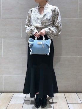 「フリルトート」｜SAMANTHAVEGAShopStaffさん（レディース・160cm）の春コーディネート