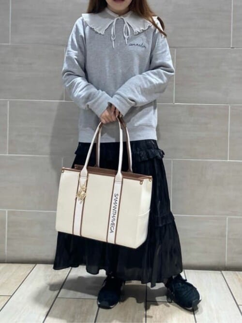 人気★SAMANTHAVEGA ロゴテープキャンバスA4トートバッグ★上品 ロゴテープキャンバスA4トートバッグ（トートバッグ