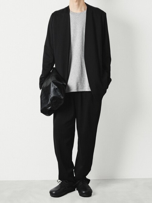 コットンダブルフェイス カラーレスカーディガン / COTTON DOUBLE FACE COLLARLESS CARDIGAN