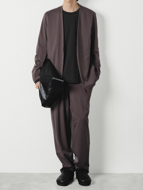 コットンダブルフェイス カラーレスカーディガン / COTTON DOUBLE FACE COLLARLESS CARDIGAN