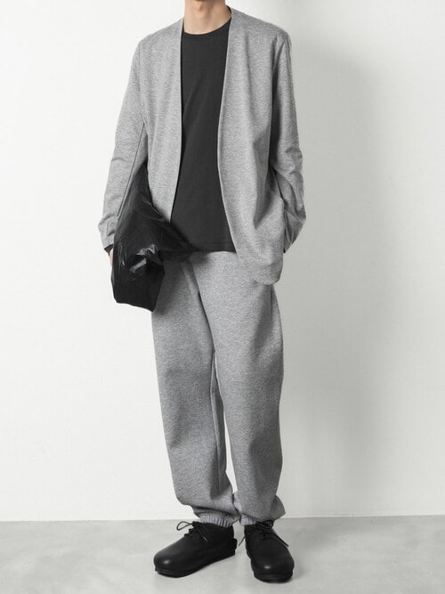 コットンダブルフェイス カラーレスカーディガン / COTTON DOUBLE FACE COLLARLESS CARDIGAN
