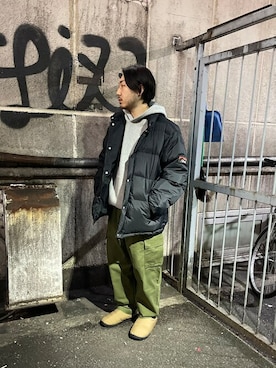 「MANASTASH（マナスタッシュ）のアイテム（パーカー）」を使った、Turkeyさん（メンズ・173cm）の冬コーディネート