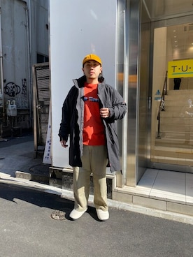 「MANASTASH（マナスタッシュ）のアイテム（モッズコート）」を使った、Turkeyさん（メンズ・173cm）の冬コーディネート
