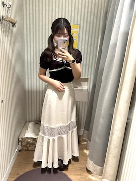 「MAJESTIC LEGON（マジェスティックレゴン）のレッグウォーマー付き厚底ローファー（ローファー、ブラウン系）」を使った、はなのさんの夏コーディネート