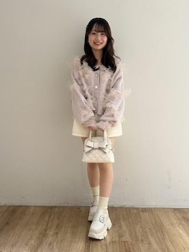「MAJESTIC LEGON（マジェスティックレゴン）のアイテム（ショルダーバッグ）」を使った、はなのさん（レディース・149cm）の秋コーディネート