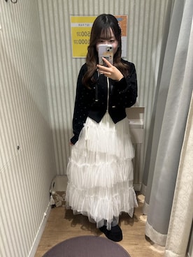 「MAJESTIC LEGON（マジェスティックレゴン）のレッグウォーマーセット厚底ブーツ（ブーツ、ブラック系）」を使った、はなのさんの秋コーディネート
