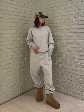 「ロック」｜「アイテム（スウェットパンツ）」を使った、sansanさん（レディース・160cm）の春コーディネート