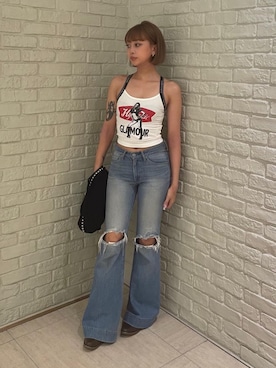 「ロック」｜sansanさん（レディース・160cm）の夏コーディネート