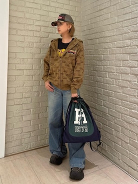 「HYSTERIC GLAMOUR（ヒステリックグラマー）のBLACK MAGIC WOMAN チビTシャツ（Tシャツ/カットソー）」を使った、sansanさん（レディース・160cm）の秋コーディネート