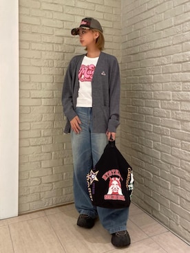 「HYSTERIC GLAMOUR（ヒステリックグラマー）のBLACK MAGIC WOMAN チビTシャツ（Tシャツ/カットソー）」を使った、sansanさん（レディース・160cm）の秋コーディネート