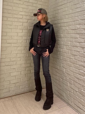 「ロック」｜「アイテム（トップス）」を使った、sansanさん（レディース・160cm）の秋コーディネート