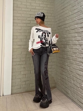 「ロック」｜「アイテム（トップス）」を使った、sansanさん（レディース・160cm）の秋コーディネート