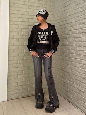 「ロック」｜「アイテム（トップス）」を使った、sansanさん（レディース・160cm）の秋コーディネート