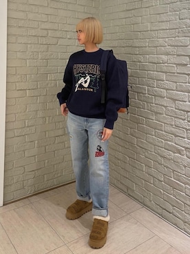 「アイテム（スリッポン）」を使った、sansanさん（レディース・160cm）の秋コーディネート