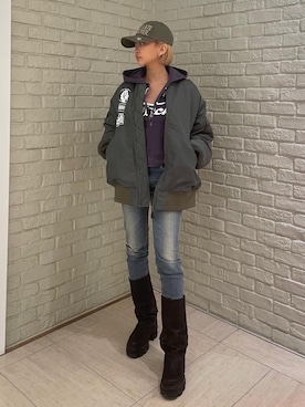 「HYSTERIC GLAMOUR（ヒステリックグラマー）のアイテム（デニムパンツ）」を使った、sansanさん（レディース・160cm）の秋コーディネート