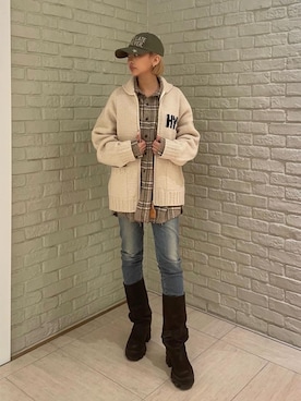 「アイテム（シャツ/ブラウス）」を使った、sansanさん（レディース・160cm）の秋コーディネート