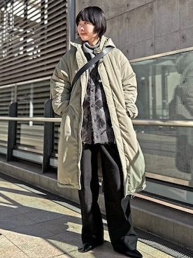 「ARMY TWILL（アーミーツイル）のアイテム（その他アウター）」を使った、ISHIIさん（レディース・158cm）の冬コーディネート
